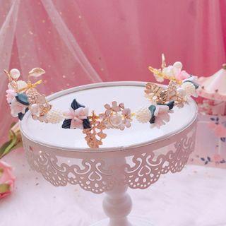 Faux Pearl Floral Headband As Shown In Figure - One Size