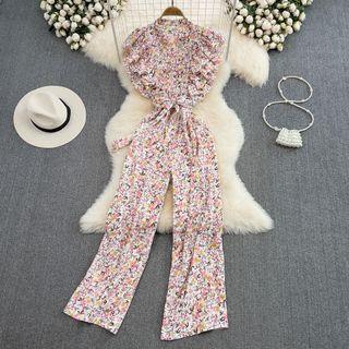 Ruffled Floral Jumpsuit