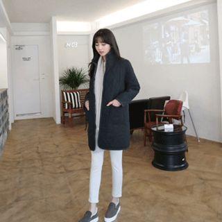 Brushed Fleece Lined Quilted Long Jacket