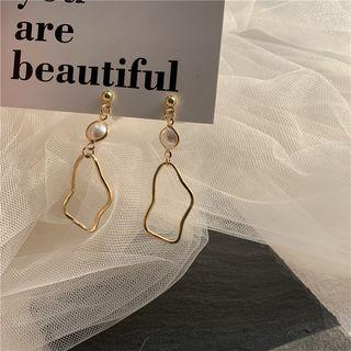 925 Sterling Silver Faux Pearl Drop Earring / Clip-on Earring