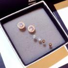 Set: Rhinestone Earring (3 Pairs) (various Designs) Set Of 6 - Earrings - One Size