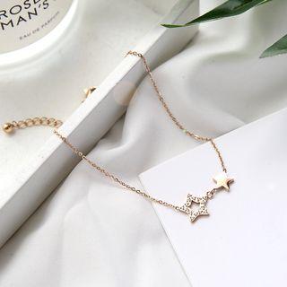 18k Rose Gold Plated Rhinestone Star Bracelet