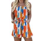 Strapless Printed Romper