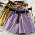 Paperbag High-waist Wide-leg Shorts With Belt In 11 Colors