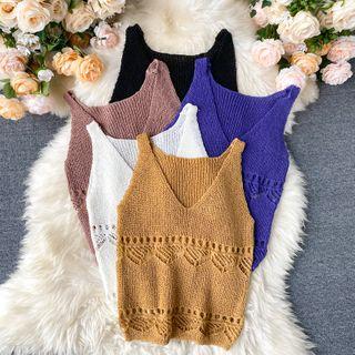 Crocheted Knit Tank Top