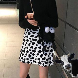 Cow Print A-line Skirt