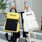 Convertible Lettering Canvas Tote