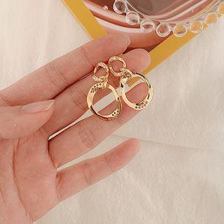 Alloy Hoop Dangle Earring 1 Pair - 925 Silver - Gold - One Size