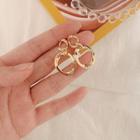 Alloy Hoop Dangle Earring 1 Pair - 925 Silver - Gold - One Size