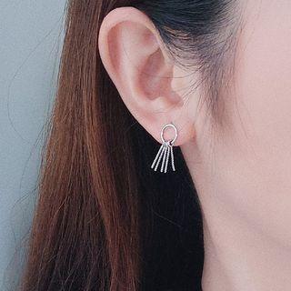 Sterling Silver Fringed Earring 1 Pair - Stud Earring - 925 Silver - One Size