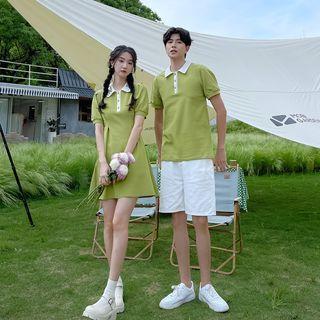 Couple Matching Mini A-line Polo Dress / Polo Shirt / Shorts / Set (various Designs)
