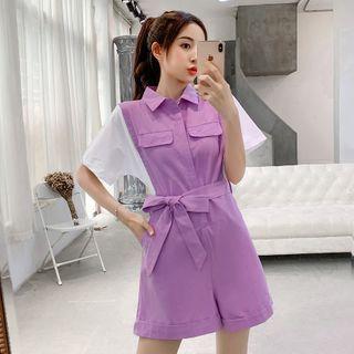 Mock Two Piece Short-sleeve Playsuit