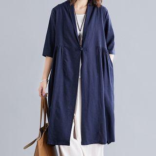 Frog Buttoned Long Jacket