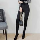 Mid-rise Brushed-fleece Lined Skinny Pants