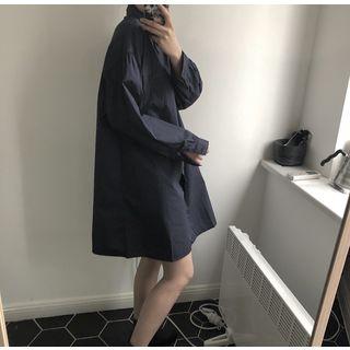 Pocket Detail Shirt Dress Navy Blue - One Size