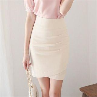 Shirred-trim Mini Skirt