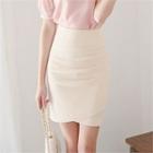 Shirred-trim Mini Skirt