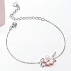 925 Sterling Silver Shell Flower Bracelet