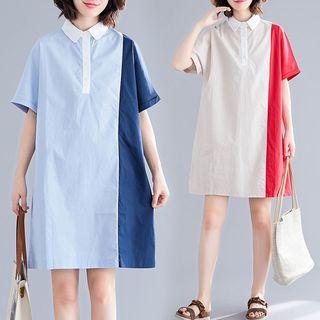 Panel Color Block Shirtdress