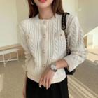 Button-up Cable Knit Cardigan