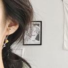 Rose Sterling Silver Dangle Earring E169 - 1 Pc - Gold & Silver - One Size