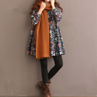 Floral Print Mini A-line Shirtdress