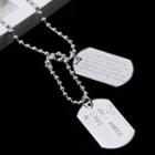 Lettering Tag Pendant Alloy Necklace 28 - Double Tag - Silver - One Size