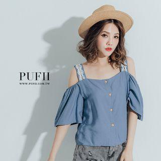 Lace Strap Off-shoulder Top