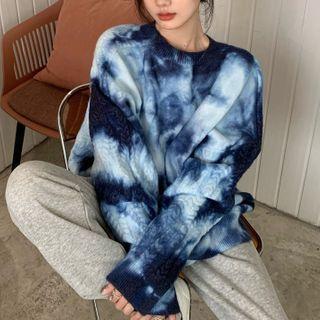 Tie Dye Cable Knit Sweater