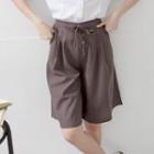Drawstring Buttons-accent Skorts
