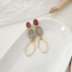 Resin Glaze Alloy Dangle Earring 1 Pair - 925 Silver - One Size