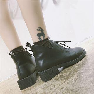 Low-heel Lace-up Ankle Boots