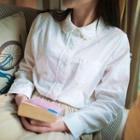 Long-sleeve Lace-trim Shirt
