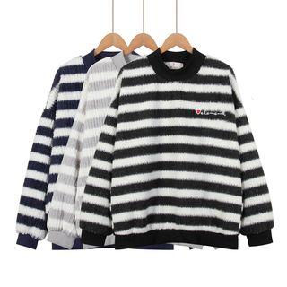 Embroidery Striped Sweater