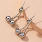 Bead Alloy Dangle Earring 1 Pair - Silver - One Size