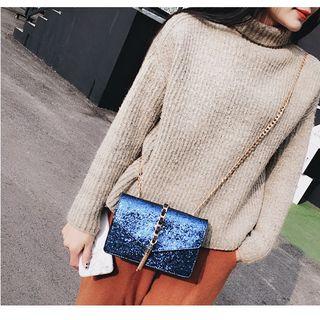 Sequined Flap Crossbody Bag
