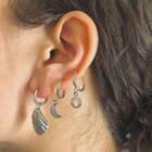 Set Of 3: Rhinestone Drop Earring Set Of 3 - Silver - One Size