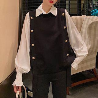 Plain Shirt / Rivet Sweater Vest