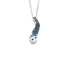 18k White Gold Dangling Pendant With Sapphire & Diamonds One Size