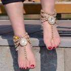 Jeweled Loop-toe Anklet