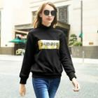 Long-sleeve Lettering Mock Collar Pullover