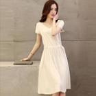 Short-sleeve A-line Drawstring Dress