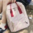 Strip Canvas Zip Backpack
