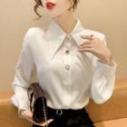 Long-sleeve Rhinestone Button Shirt