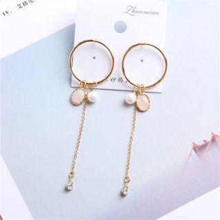 Hoop Gemstone Drop Earring