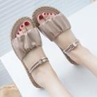 Shirred Flat Slide Sandals