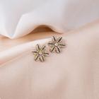 Rhinestone Flower Earring 1 Pair - E3014 - As Shown In Figure - One Size