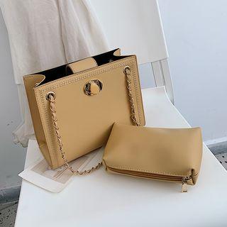 Faux Leather One-shoulder Crossbody Chain Bag