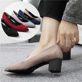 Block-heel Faux-suede Pumps (petite Size)