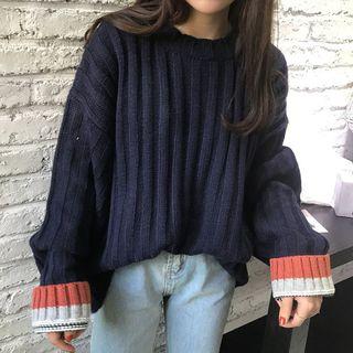 Contrast Cuff Chunky Sweater
